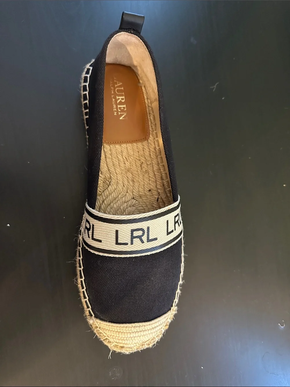 Lauren Ralph Lauren Black Canvas LRL Espadrille Slip-Ons